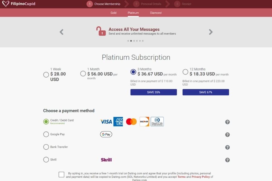 FilipinoCupid pricing