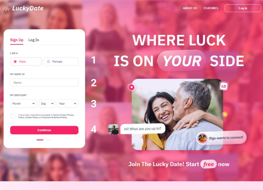 TheLuckyDate sign up