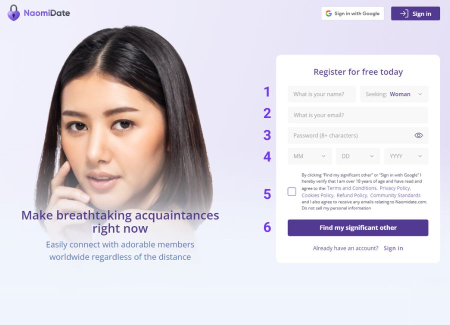 Naomi Date register