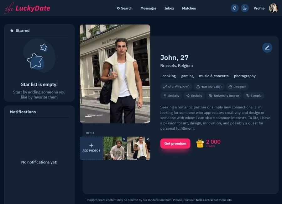 TheLuckyDate profile example