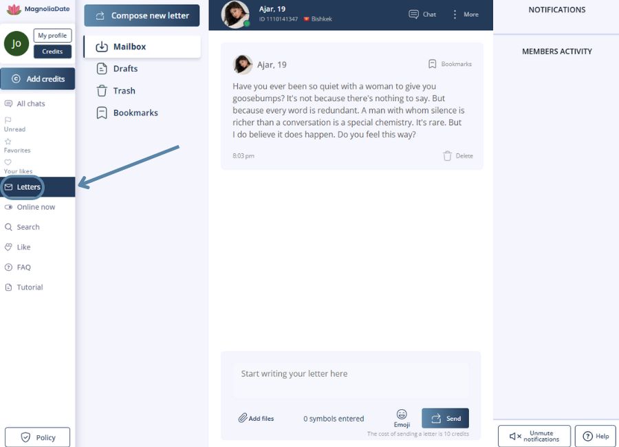 MagnoliaDate communication tools